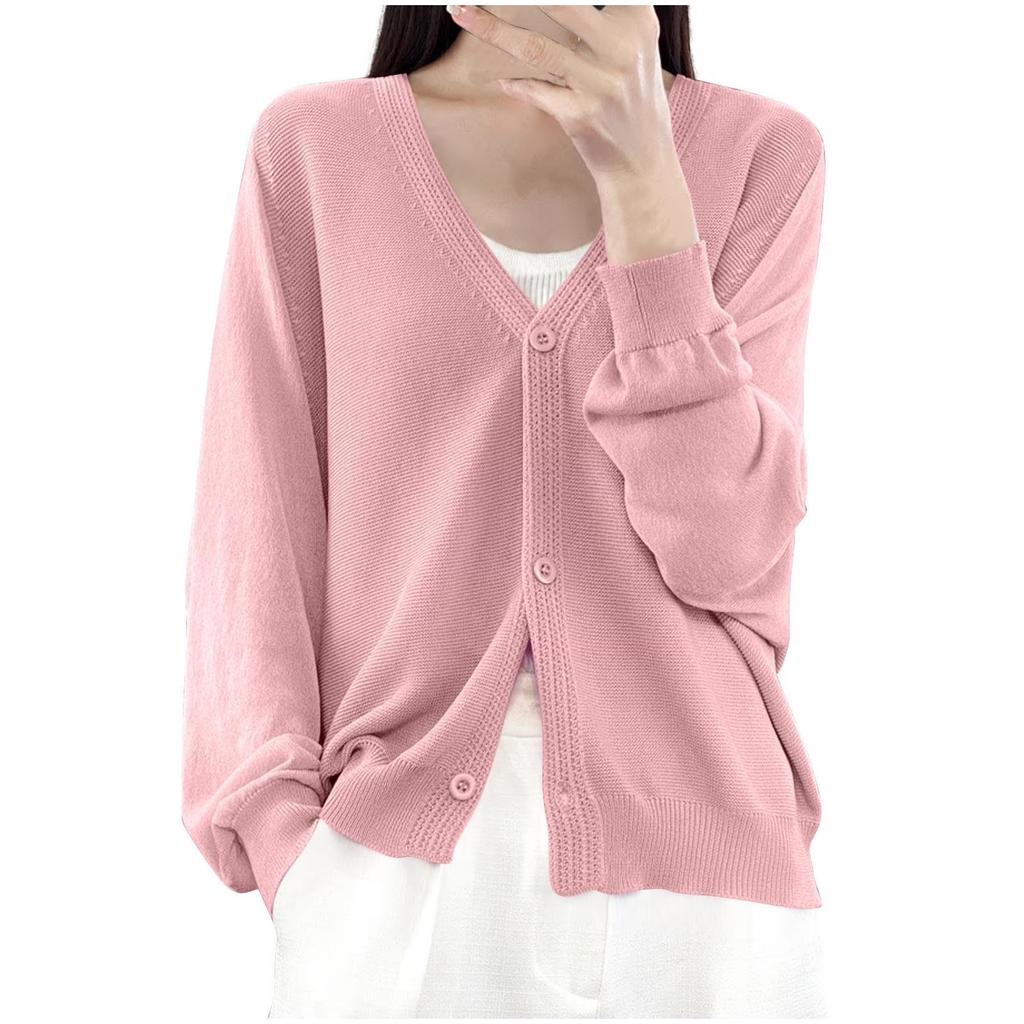 Women's Lightweight Knit Button Front Cardigan Shawl Jacket for Casual Everyday Wear