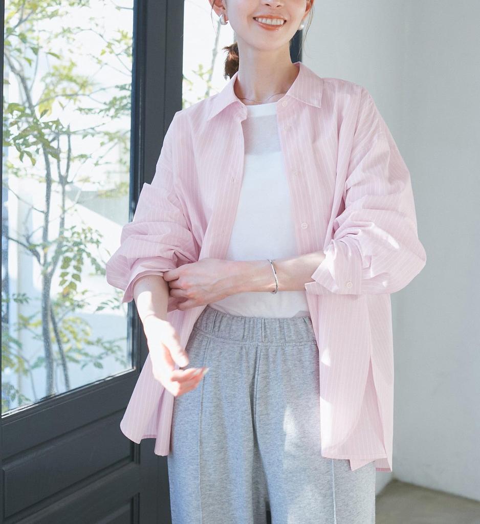 ROPE PICNIC Pollen Regular Pink Guard/Wrinkle-Resistant Shirt, Women's, (63)