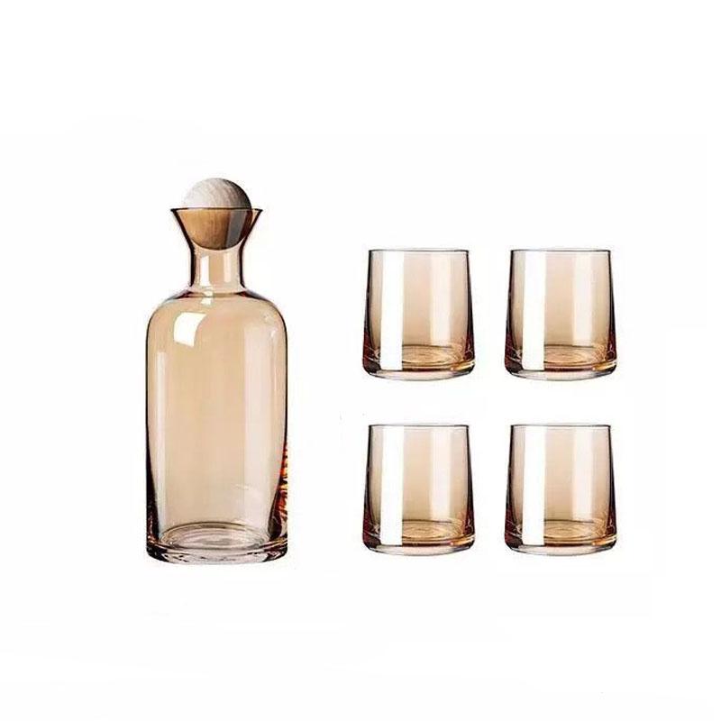 

1.2 л Чайник для воды Набор чайника из боросиликатного стекла Янтарная термостойкая стеклянная бутылка с чашкой Кувшин Кувшин для воды Диспенсер для напитков