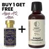 Roman Chamomile Essential Oil 10ml for Aromatherapy & Home Fragrance Get 1 Free 6 Ml Attar – Aqua AQ, Dubai Oud, Aura, White Oud