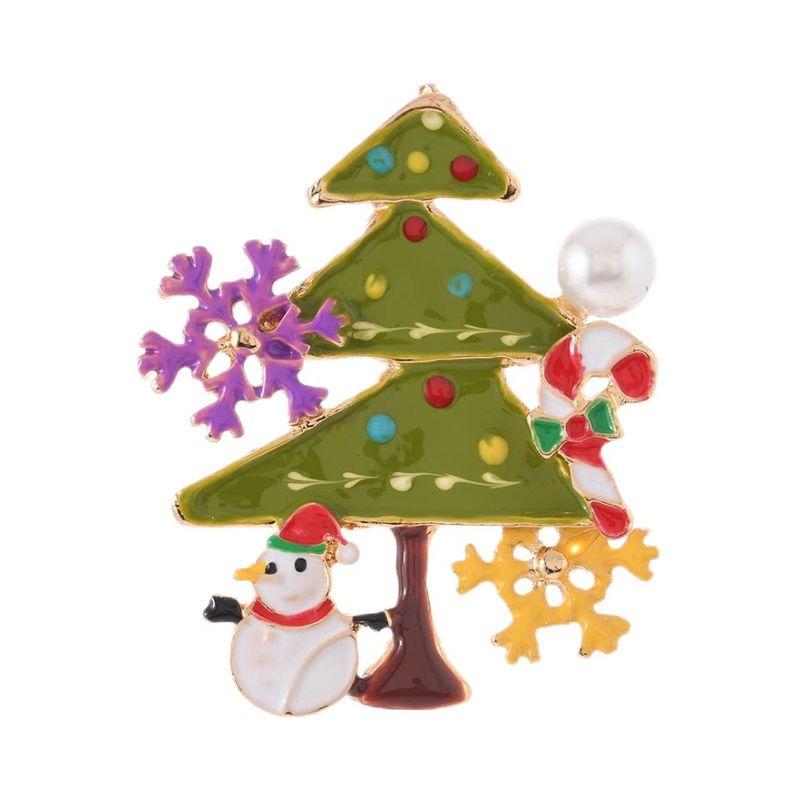 Vintage Christmas Brooch European and American Style Enamel Christmas Tree Santa Claus Snowflake Brooch Pin Boots Snowman Bell Ornament