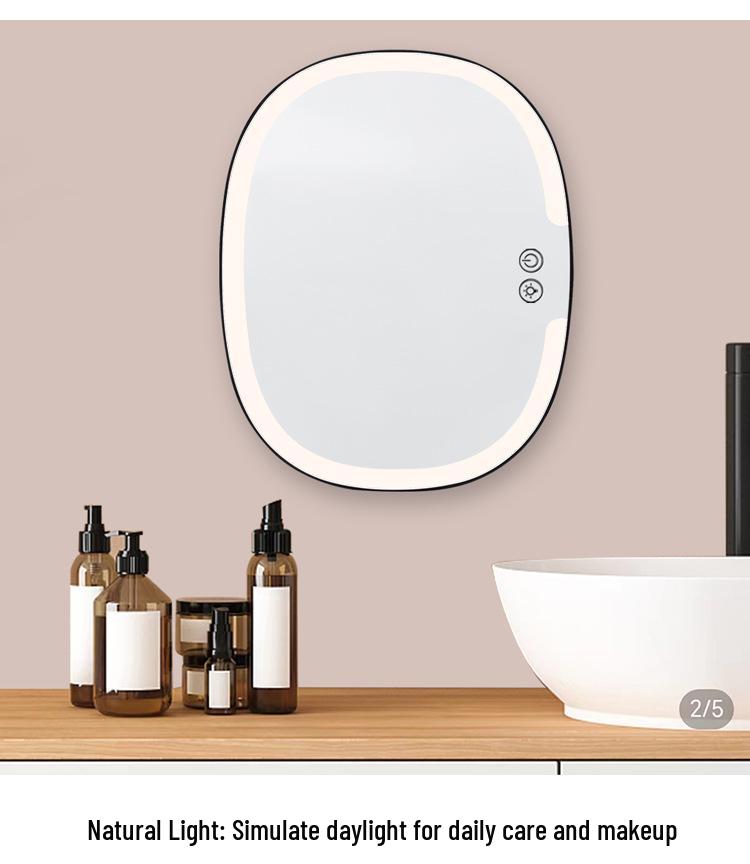 Shower-Proof LED Makeup & Shaving Mirror with Anti-Fog, Storage Shelf & Hooks