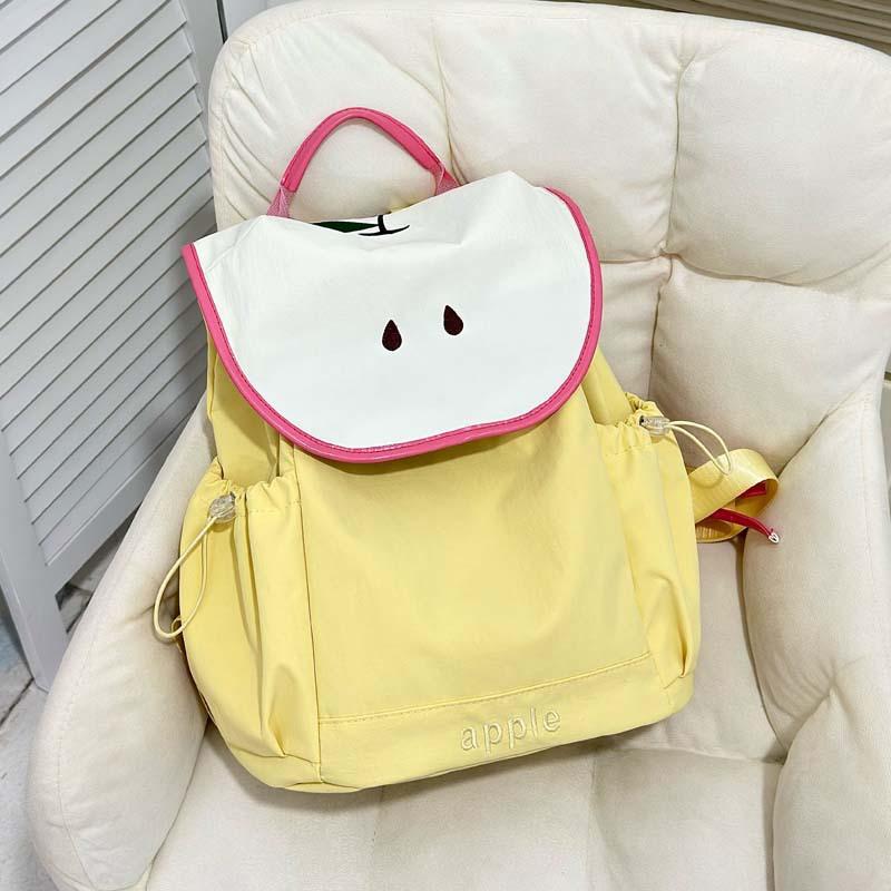 High-value schoolbag female college student cute fruit backpack Korean lightweight and large-capacity backpack tide for junior high school students