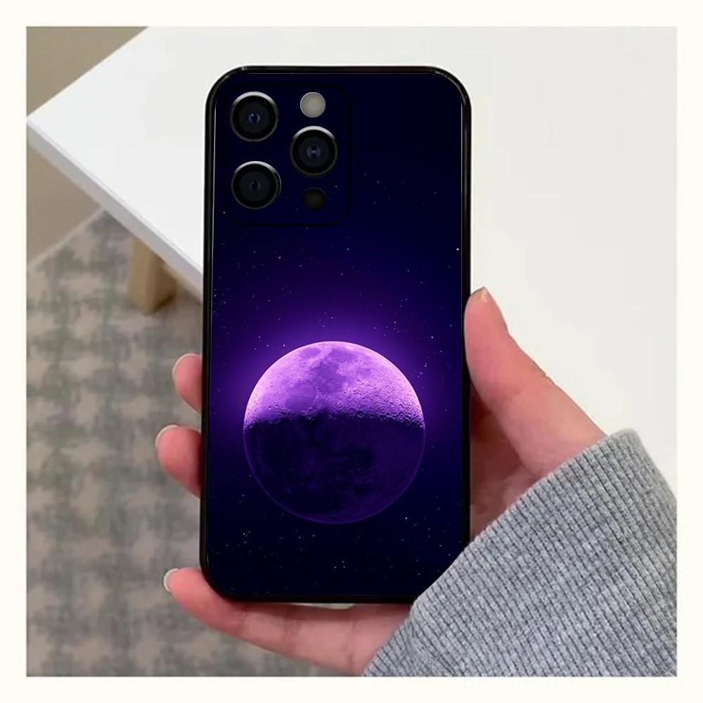 

Moon Galaxy Universe Phone Case For Apple iPhone 15,14,13,12,11,Pro,X,XS,Max,XR,Plus,Mini Soft Black Cover iPhone14