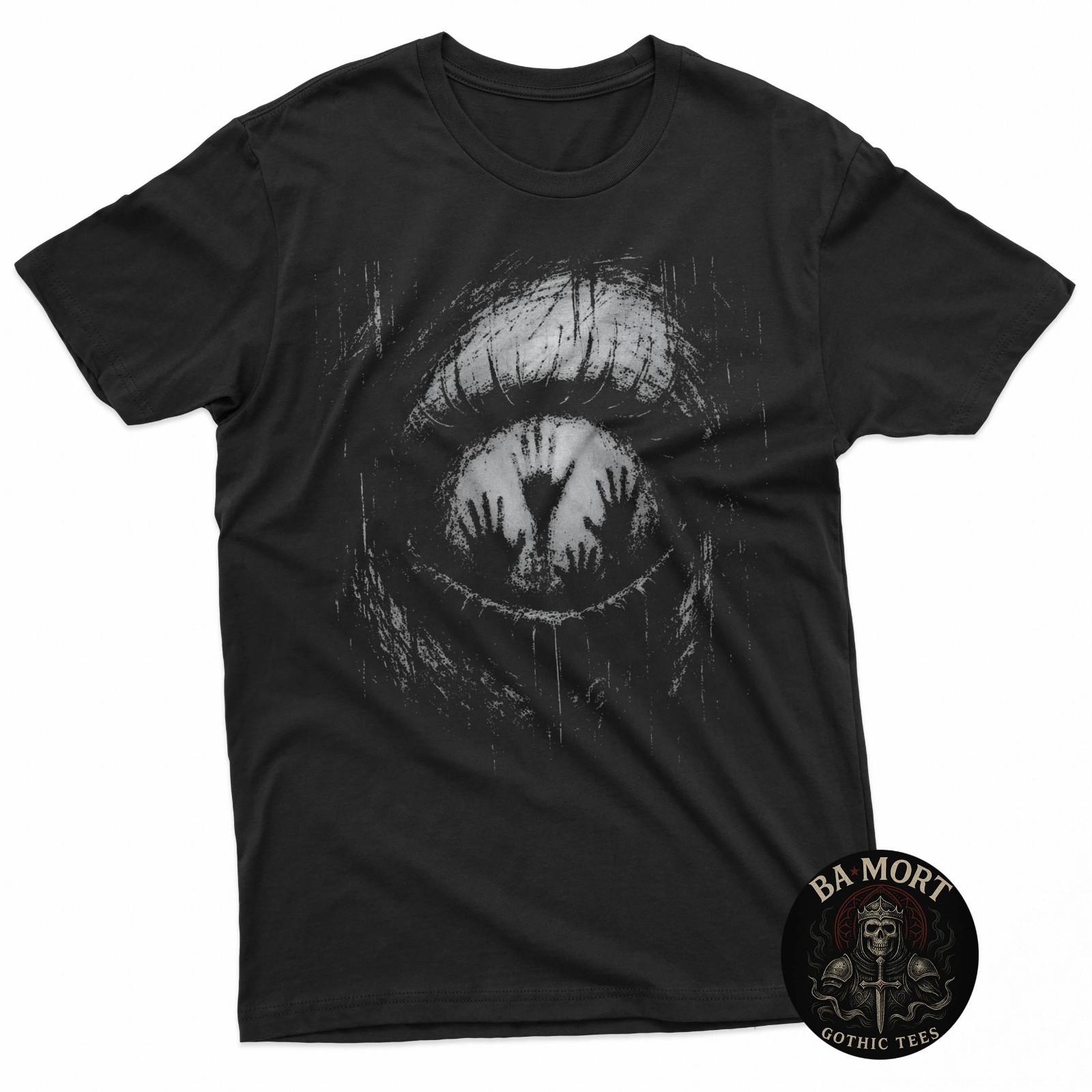 Horror Creepy Eye Ghost Hands Grunge Goth Alt Aesthetic T-Shirt S