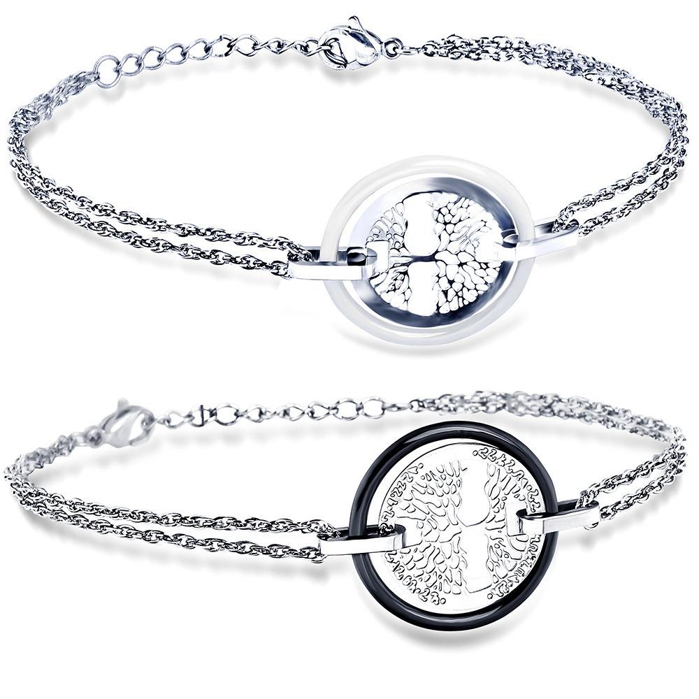 Simple Personality Ceramic Titanium Steel Bracelet Women's Fresh Ceramic Bracelet All-Matching