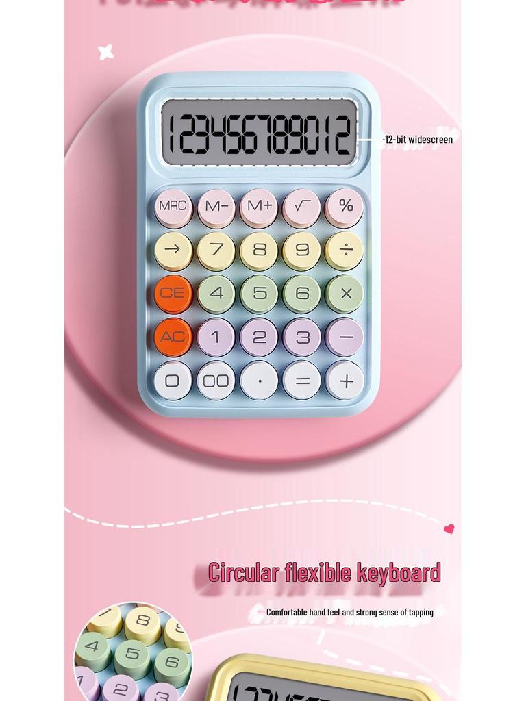 Goddess Style Cute 12-Digit Calculator Computer for Office Use with Flexible Buttons