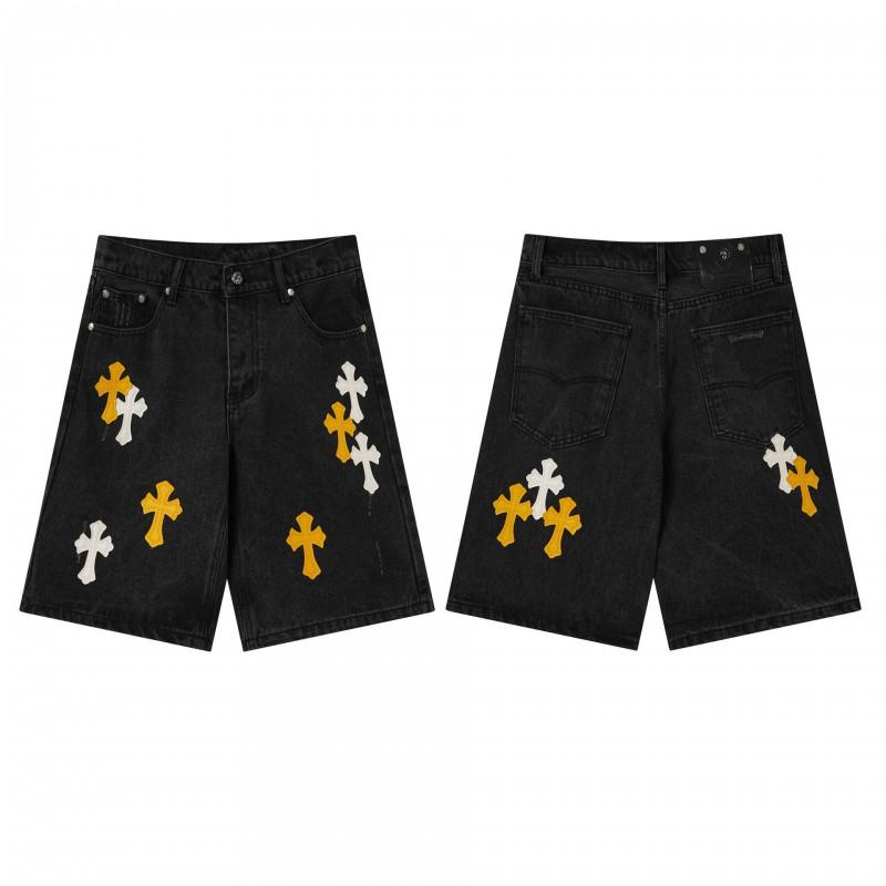 Vintage gewaschene Jeans-Shorts mit Metallakzenten Unisex Straight Fit Punk-Stil Baumwollmischung