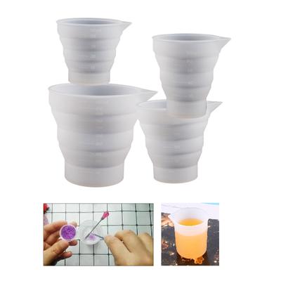 Tragbarer Mischbecher Silikonform Flexibler Dosierbecher Faltbecher Epoxidharzwerkzeug für Schmuckherstellung und DIY-Bastelarbeiten