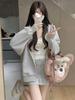 Women's Casual Hoodie Sportswear Set - Versatile Spring Jacket and Short Skirt Korean Style Outfit 2026