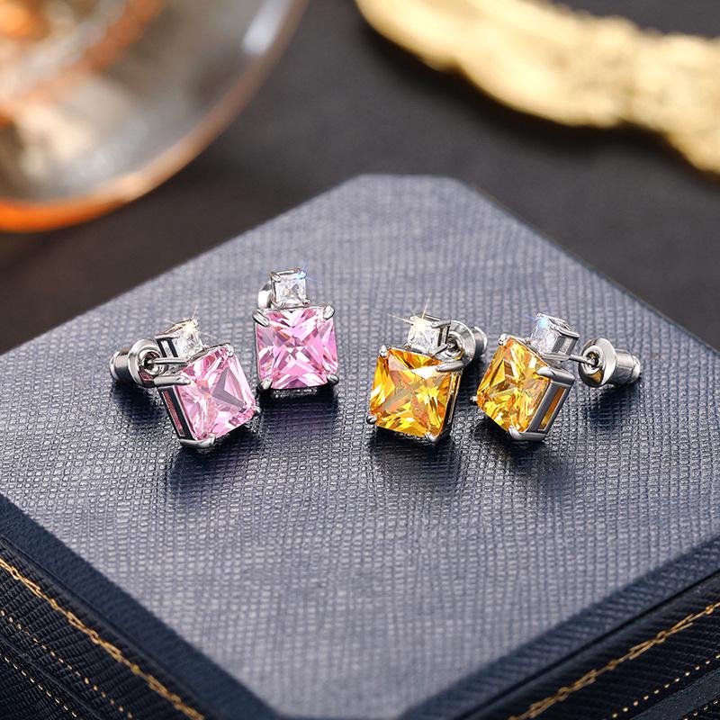 Cao Shi Luxury Tanabata Gift Set: Perfume Bottle Earrings & Necklace with Imitation Ice Flower Design