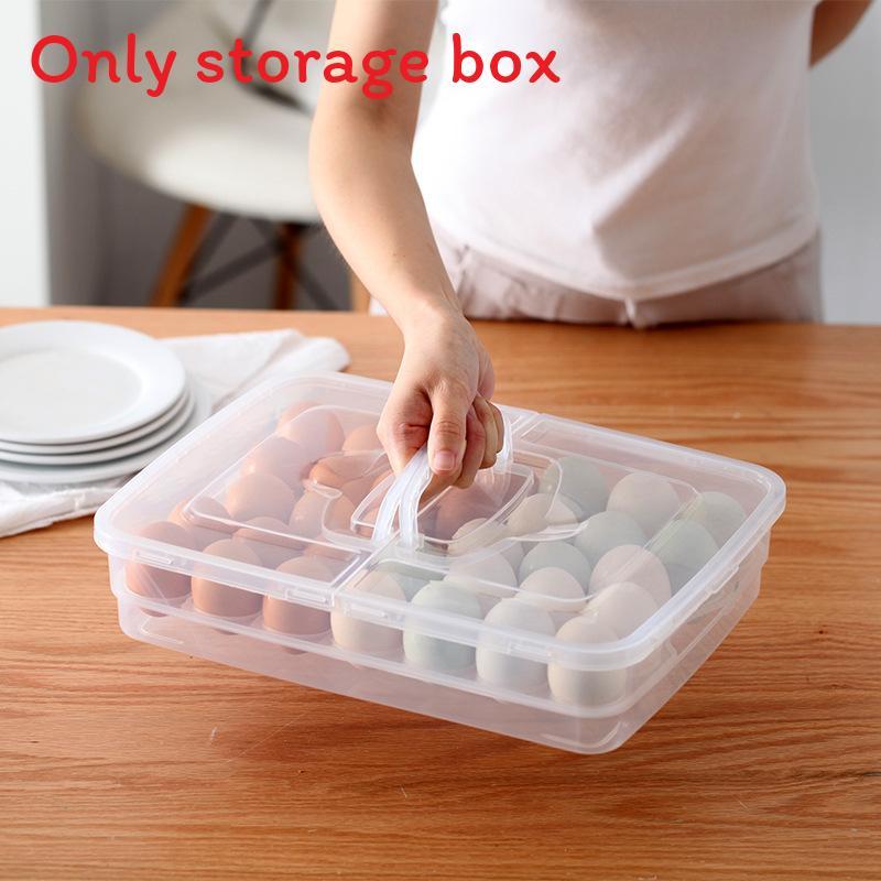 Plastic Egg Storage Box With Lid For Kitchen Organization And Refrigerator Freshness