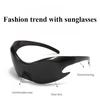 Non-polarized Classic Fashion Punk Women Alien Mirror Integrated Design Future Technology Sense Sunglasses Sunscreen Men Eyeglasses
