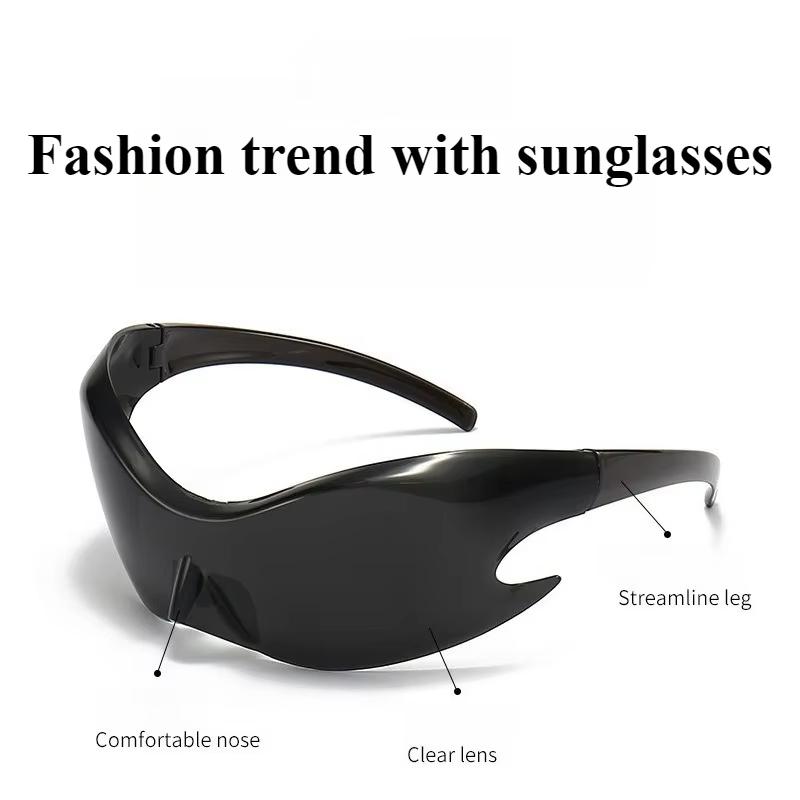 Non-polarized Classic Fashion Punk Women Alien Mirror Integrated Design Future Technology Sense Sunglasses Sunscreen Men Eyeglasses