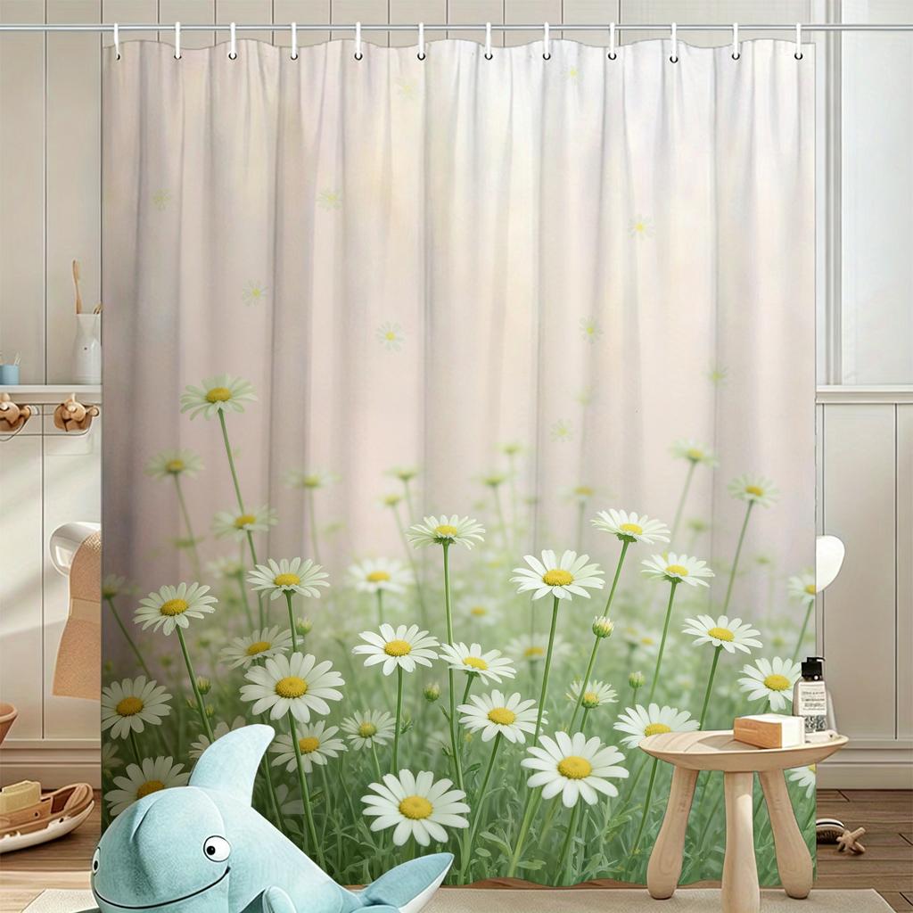Vibrant Sunflower Field Waterproof Shower Curtain for Bright Bathroom Decor