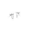 Two Butterfly Diamond Ear Clips Female Korean Temperament Small Fresh French Small Cute Earrings