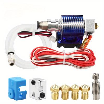 1 Set 3D Printer J-head Hotend with Single Cooling Fan for 1.75-3.0mm/0.07-0.12in 3D V6  Filament Wade Extruder  Nozzle 110g