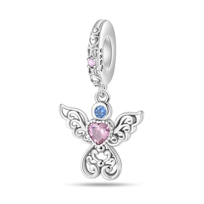 Genuine Copper Classical Lotus Butterfly Angel Cross Dragonfly Pink Purple Charm Bead Charms Bead Charms Compatible With Pandora Authentic Bracelets D