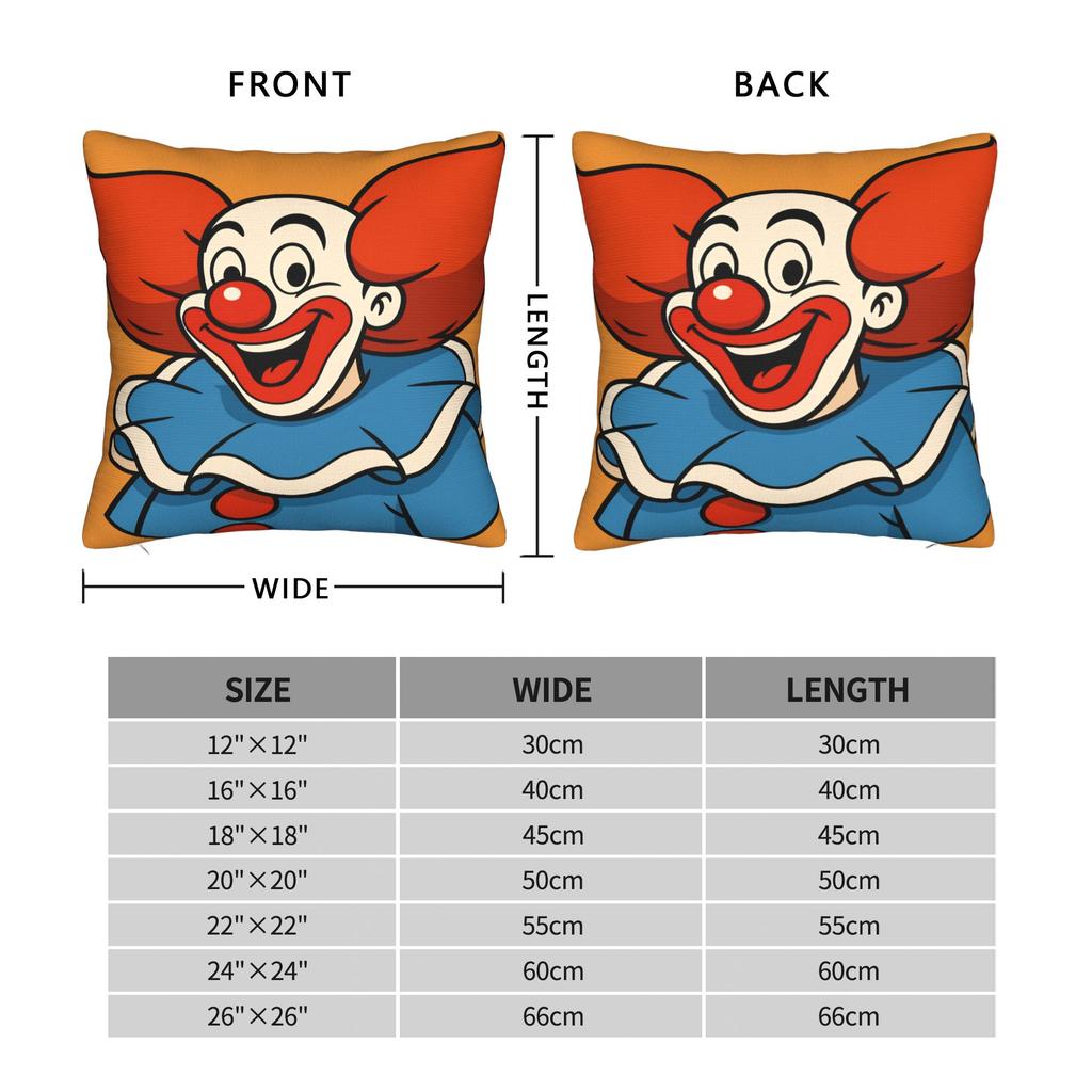 Funny Clowns B-Bozoeds  Pillow Cover Comfy Cushion Cover Kawaii Pillow Case For Chair Sofa Home Decor