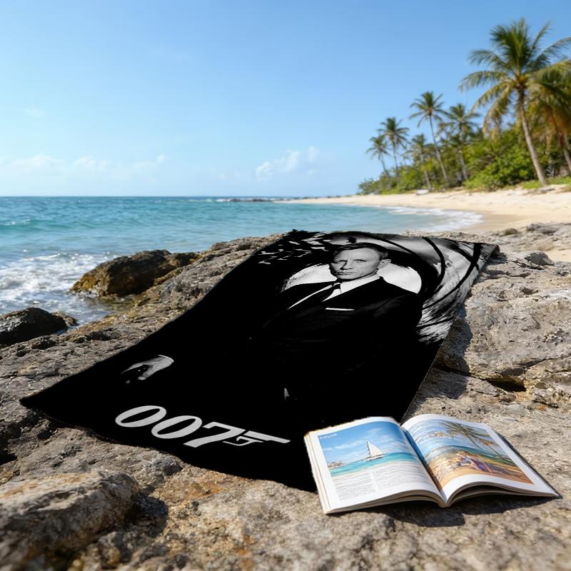 Ultra-Soft Beach Towel with 007 James Bond Theme,Ideal for Pool - Camping, Diving - Perfect Travel Essential, Vibrant Beach Towel.