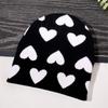 Creative Heart Pattern Beanies Hat Adult Elastic Hat Winter Warmer Knitted Hat Cold Winter Present for Student Teen