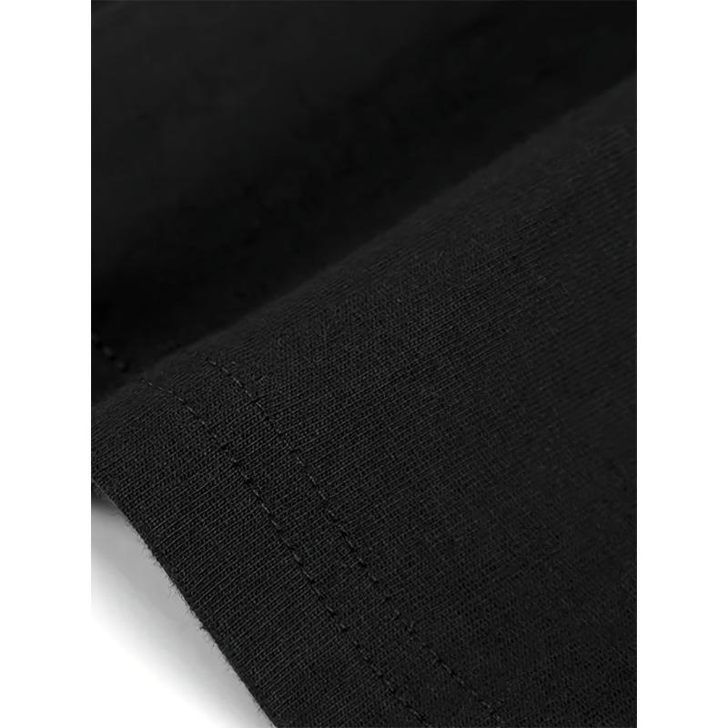 New Men'S Oversized Cross Print Short-Sleeve T-Shirt, Trendy Black Graphic Tee for Men, Perfect for Summer Outfits, Casual Wear