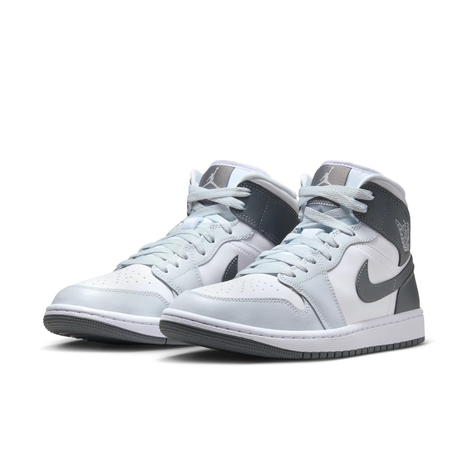 BQ6472-113 Nike Air Jordan 1 Mid White Smoke Grey (Women s) 6W