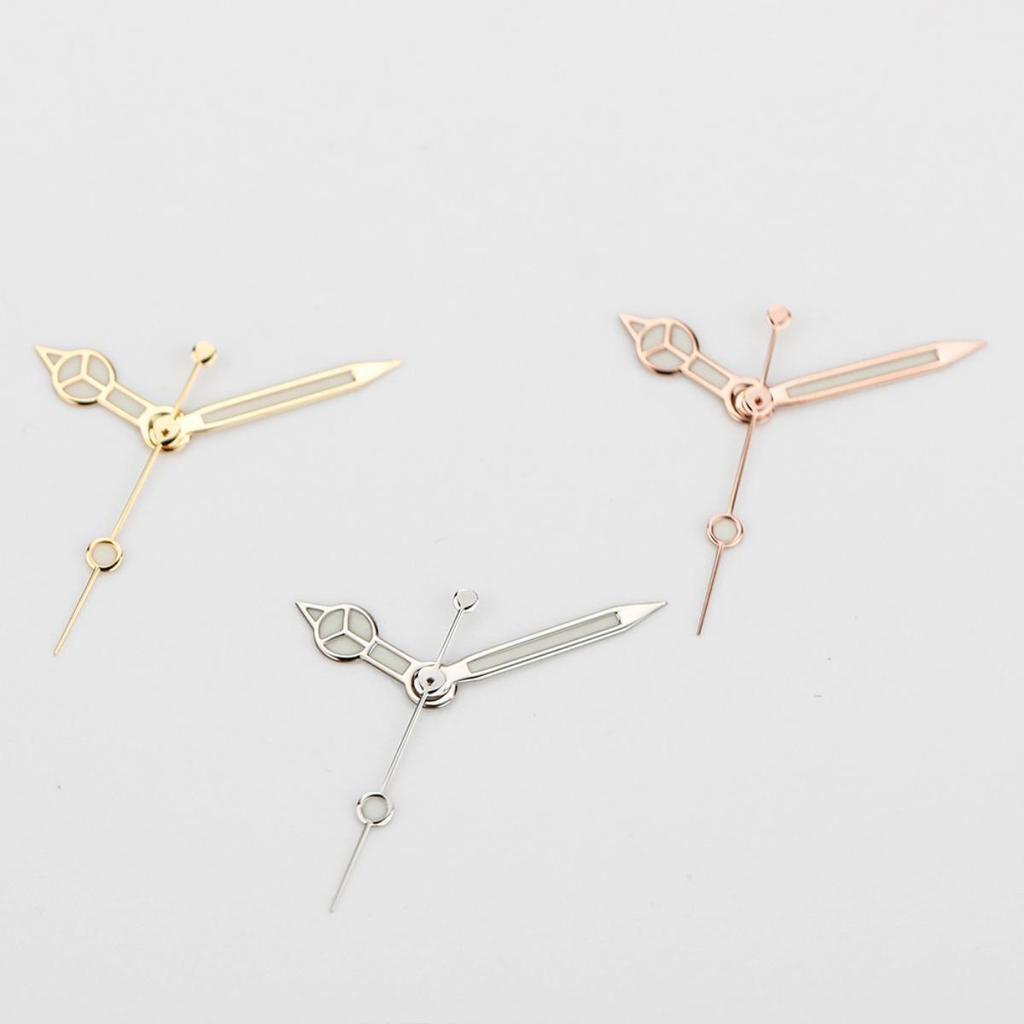 NH35 NH36 Polished Hands Watch Pointer 8*12*13.5mm Rose Gold Silver Hands Diver Aiguille Hands C3 Blue Green Luminous