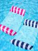 Foldable Striped Inflatable Lounge Chair, Suitable For Swimming Pool Parties And Beach Leisure Floating Beds With Net Backrest
