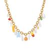 GEMCHIC Women's Baroque Pearl Stainless Steel Necklace Fashion Geometric Design