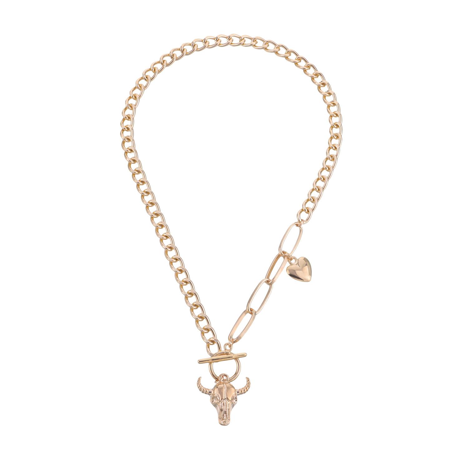 

Accessories, Fashion Heart-Shaped Bullhead Style Trend Necklace, Temperament Necklace