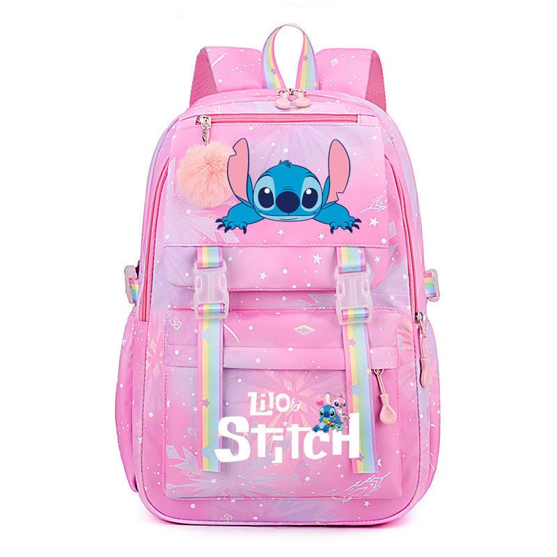 Stitch mugursoma studentiem, liela ietilpība, varavīksnes
