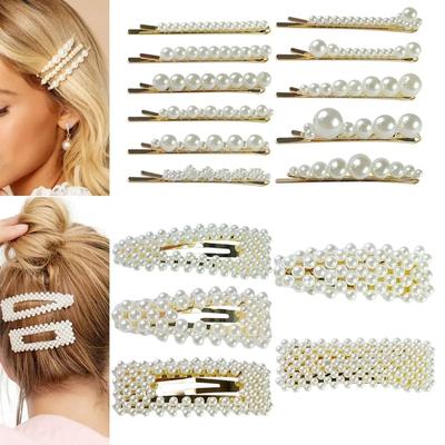 Simulierte Perlen Haarspangen Perlen Geometrische Frauen Haar Clip Haarklammern Braut Zubehör Mädchen Schmuck Mode Haar Pins Tiara