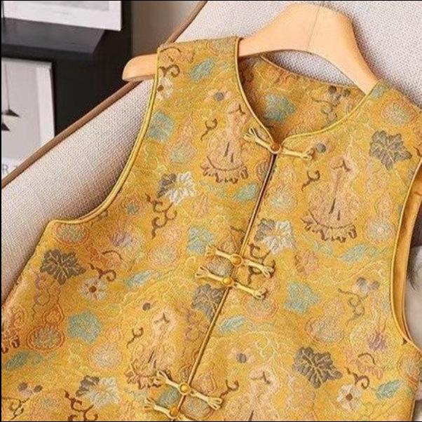 Elegant Retro Chinese-Style Women s Vest 2XL