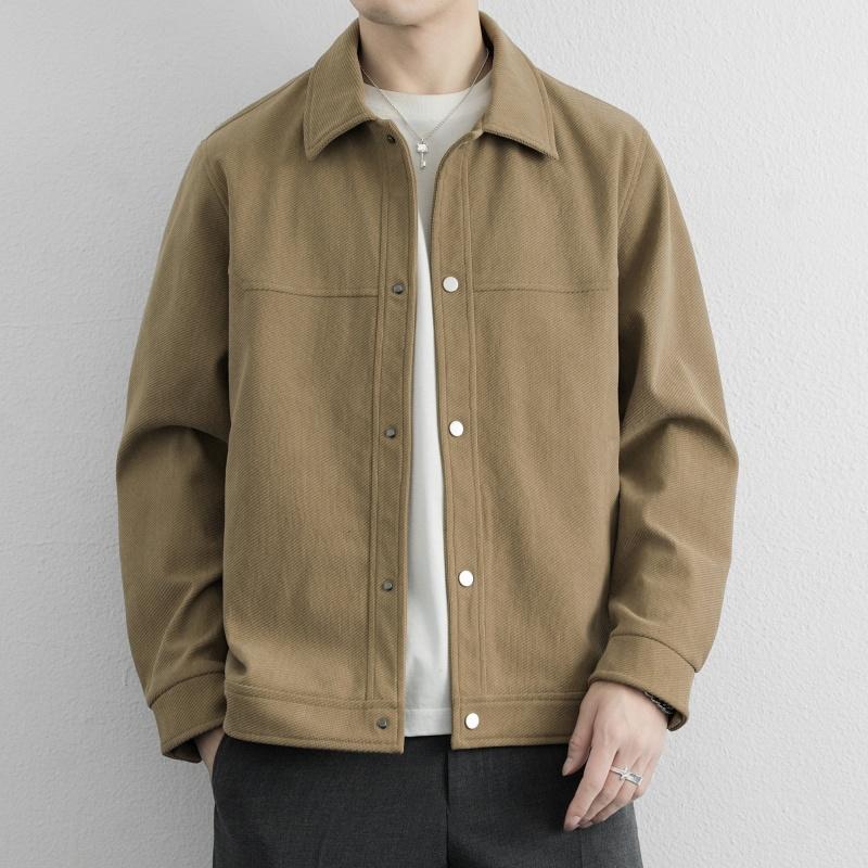 Spring Autumn Business Casual Jackets Men Solid Loose Turn Down Collar Fashion Outwear Coats Male High Quality Jacket Plus Size