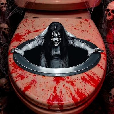 Ghost Pattern 2D Flat Floor Decals Waterproof Removable Stickers Scary Wall Stickers  Bedroom Decor