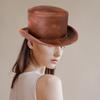 Fashion PU Derby Hat Magician Cap for Magician Costume Performances Theatrical Plays Musicals Top Hats Adult Teens