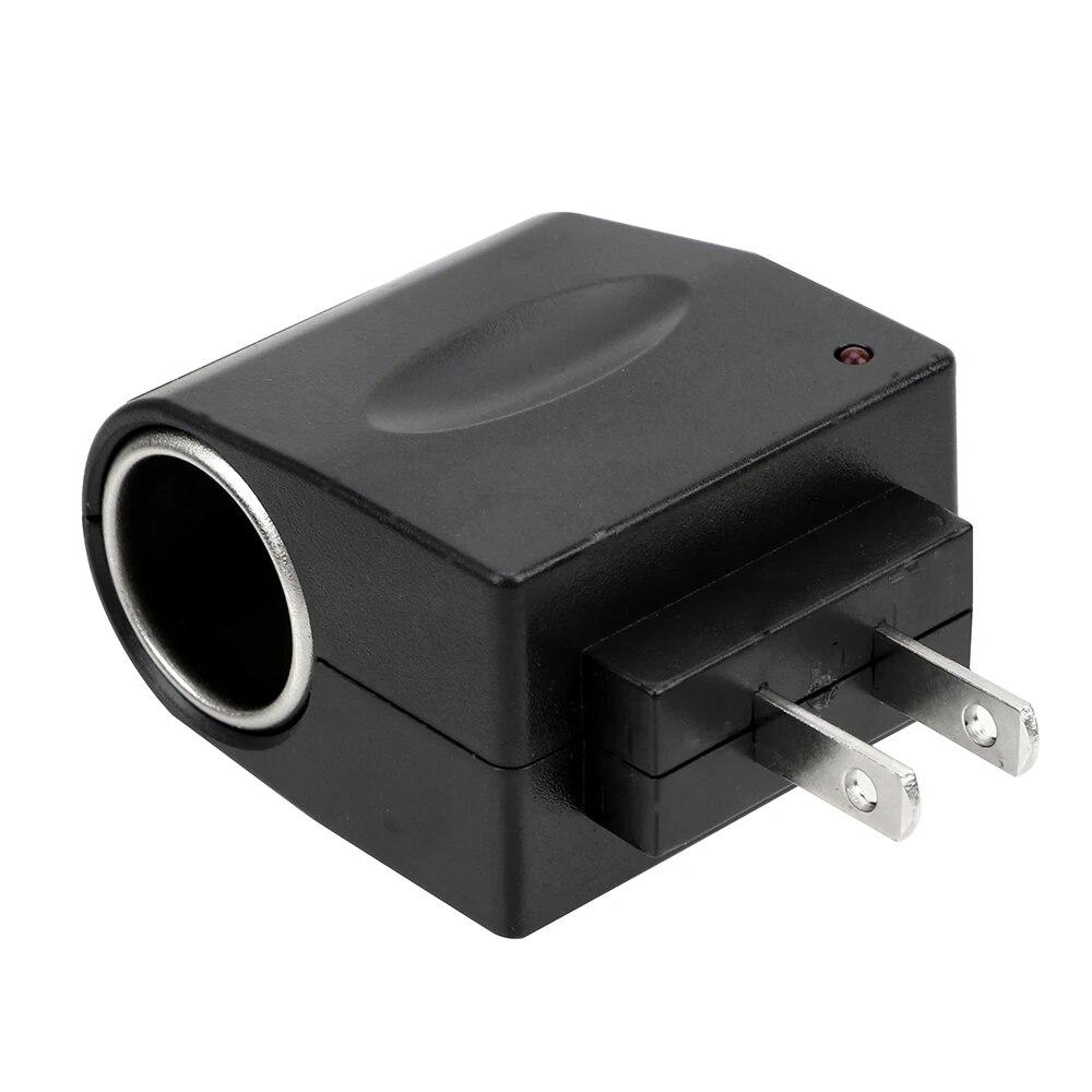 AC 220V To DC 12V Auto Accessories Converter EU US Plug Interior Parts Black Car Cigarette Lighter Adapter