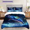 Tuna Pattern Bedding Quilt Set Quilt Cover Pillowcase Home Decoration Birthday Gift (1 * duvet cover + 2 * pillowcase, without core)
