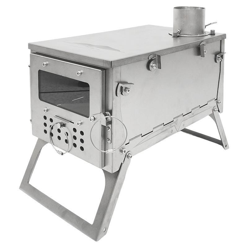 WT-star Stainless Steel Foldable Wood Stove for Outdoor Camping and Hiking