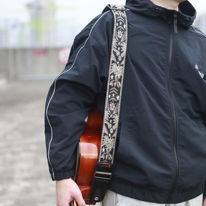 PU Leather Ends Comfortable Strap Acoustic Guitar Bass Strap Belt Accessories