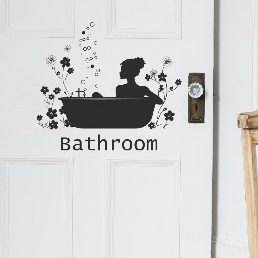 Creative Bathroom Decoration English Slogans Bathroom Home Background Beautification Wall Stickers