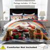 Santa Claus Cartoon Duvet Cover Set Multi Size Quilt Cover Queen Size Bedroom Bedding Decoration Machine Washable Bed Sheet Quilt Cover