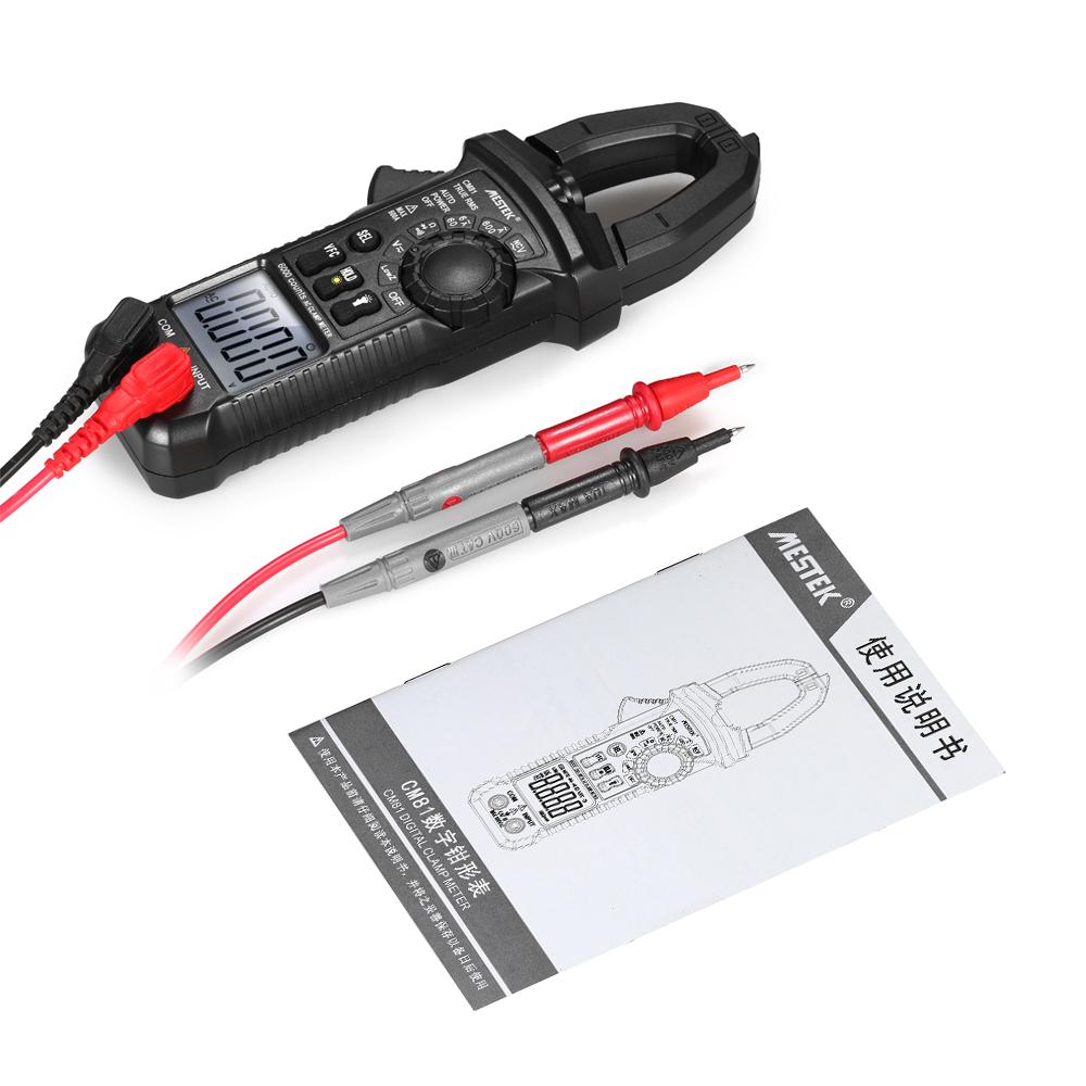 MESTEK Professionelles Echteffektivwert LCD Digitalzangenmessgerät Multimeter AC DC Spannung AC Strom Durchgangsprüfer