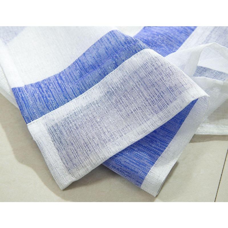 Roman curtain gauze curtain blue strip gray strip gauze curtain