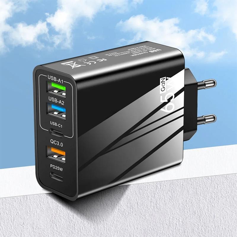 GaN Schnellladegerät USB Multi 5 Ports PD Schnell Schnelles Hohe Geschwindigkeit Laden Typ C Handy Adapter für iPhone 15 Xiaomi Samsung