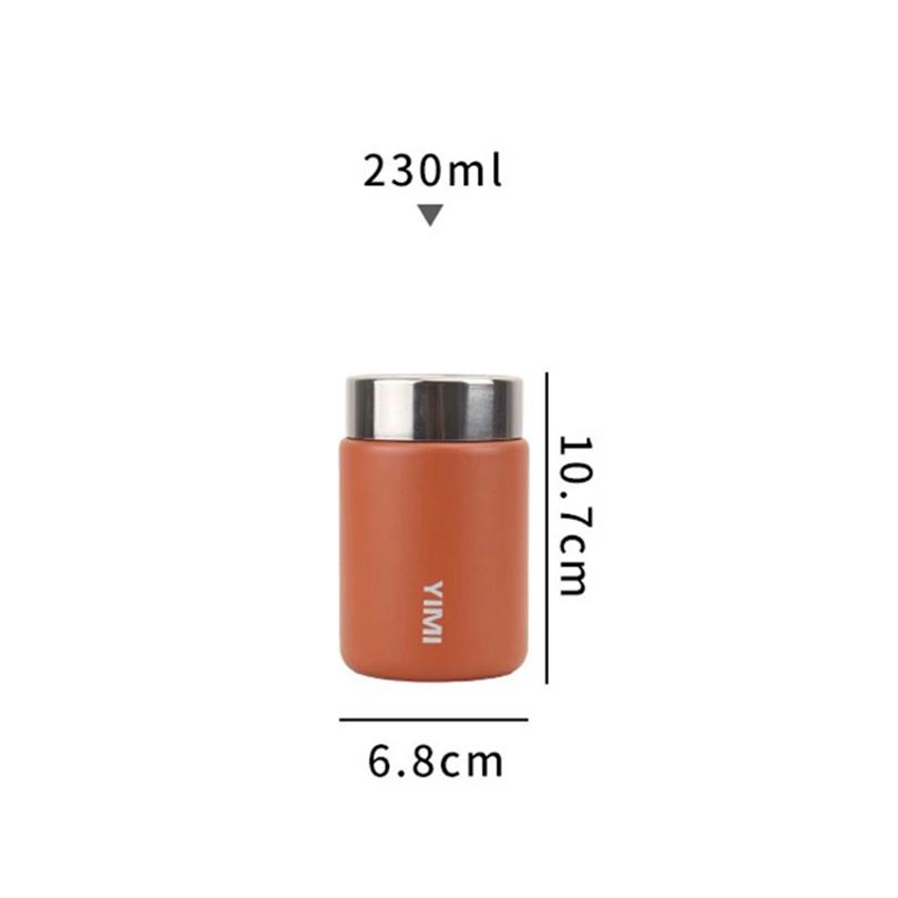 1pc 230ml Mini 316 Stainless Steel Thermos Mug Portable Leak-proof Vacuum Coffee Tea Thermal  Tumbler Lightweight  Pocket