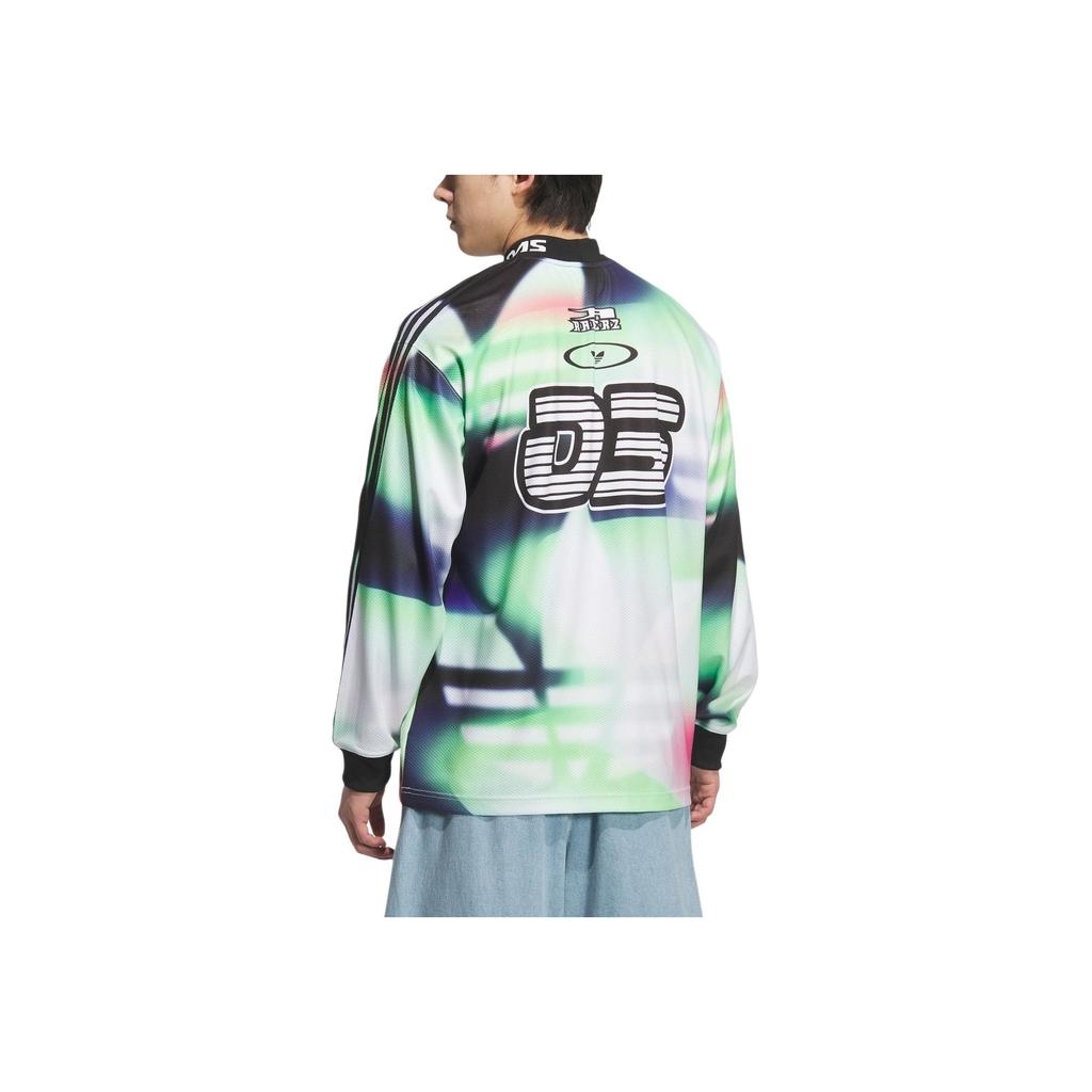 Adidas Originals All Over Print Casual Long Sleeve Football Shirt Men Tops KH1466