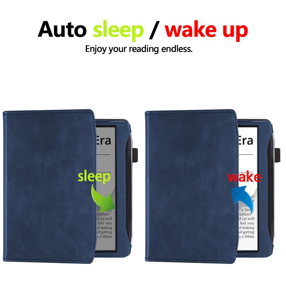 Business Funda For PocketBook Era Lite Color 7" eBook Case with Hand Strap PB700 PB700K3 Flip Stand Cover Auto Sleep/Wake
