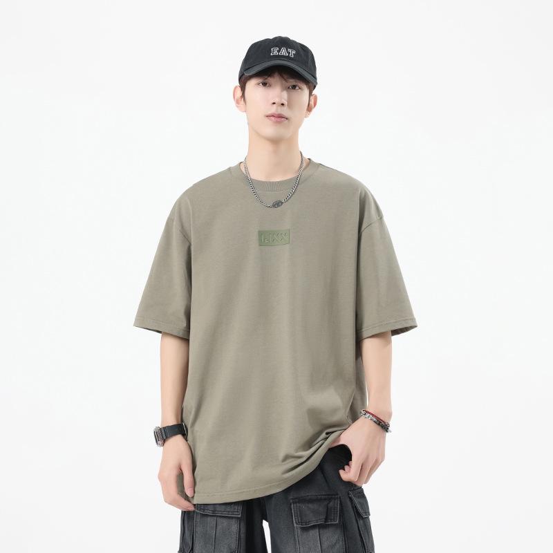 

Футболка унисекс из хлопка с коротким рукавом и тиснением в стиле ретро 3XL серый/зелёный